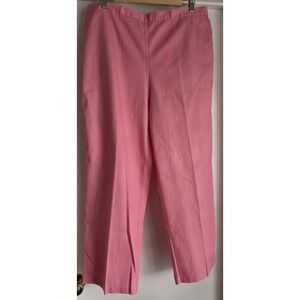 NWT Alfred Dunner Women's Pants Size 18 Pink Cotton Blend 26in Inseam